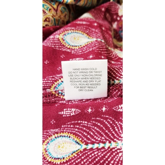 Pink Rose cold shoulder boho top maroon L - Picture 8 of 8